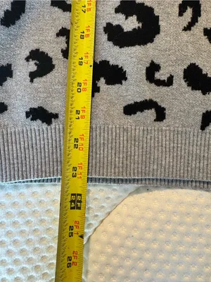 SHEIN Cream, Gray & Black Leopard Colorblock Crewneck Sweater thumbnail 6