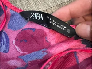 Zara purple and pink printed dress thumbnail 13