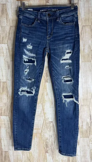American Eagle Next Level‎ Stretch Next Level Stretch 4 Distressed Skinny Jeans thumbnail 1