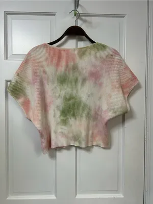 Promesa Pink & Green Tie-Dye Ribbed Crop Top thumbnail 4