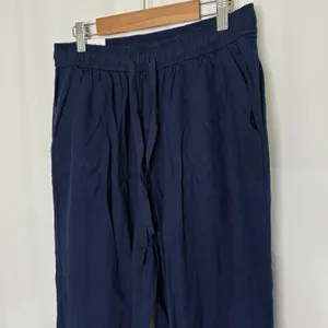 Briggs Navy Blue Linen Blend Pants High Rise Straight Leg NWT Womens Medium thumbnail 2