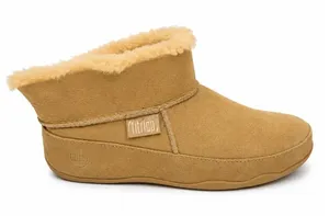 FitFlop Size 9 Mukluk Short Boots Tan Suede Shearling Lined 027-040 Ankle Boot thumbnail 1