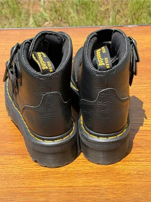 Dr. Martens Devon Heart Platform Boots Women US 7 Black Leather Double Strap thumbnail 11