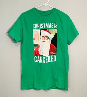 Disney The office! Michael Scott Christmas is canceled green t shirt! thumbnail 1