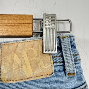 Zara Blue High Rise Straight Leg Jeans Womens 6 Slit at Ankle Button Fly Light thumbnail 8