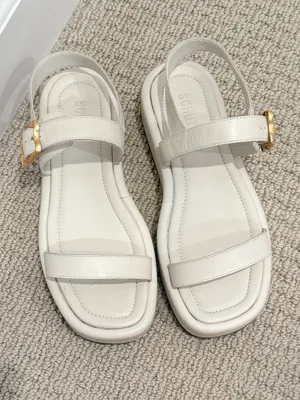 SCHUTZ Wavy‎ Flatform Ankle Strap Buckle Platform Sandals in Cream size 8 thumbnail 4