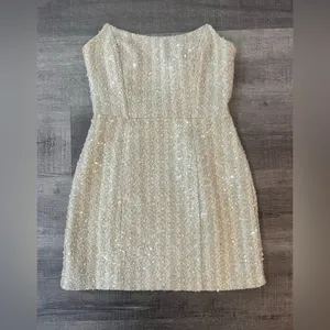 LINE & DOT Pearl Mini Dress in Ivory thumbnail 3