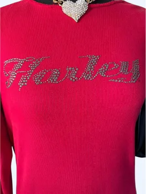 Vintage Y2K Harley Davidson McBling Rhinestone Long Sleeve Top Size Medium thumbnail 2