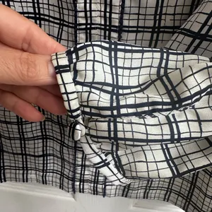 J. Crew Blue and White Boxy Blouse with Mandarin Collar thumbnail 6