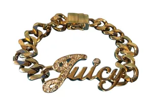 Juicy Couture "juicy" Crystal Gold Tone Magnetic Clasp Vintage thumbnail 1