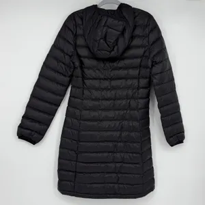 Quince W-JKT-14‎ Womens Black Down Filled Long Puffer Hooded Jacket Size S thumbnail 2