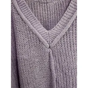 POL Purple V-Neck Knit Sweater‎ Oversized Long Sleeve Womens Small thumbnail 6
