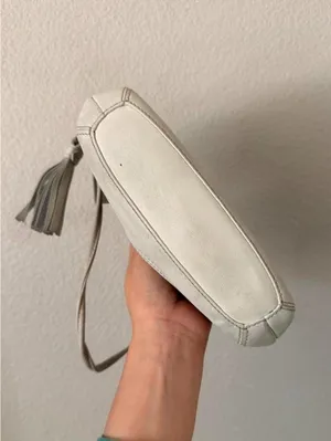 Vintage Tan and White Coach Wristlet with Tassel thumbnail 3