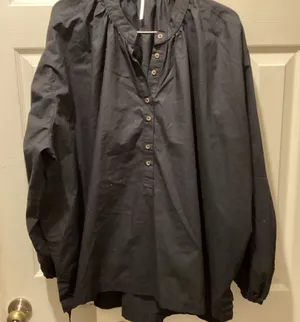 Free People Black Button-Down Blouse thumbnail 1