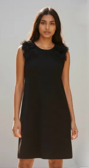 Zara Knit Embellished Black Mini Dress thumbnail 1