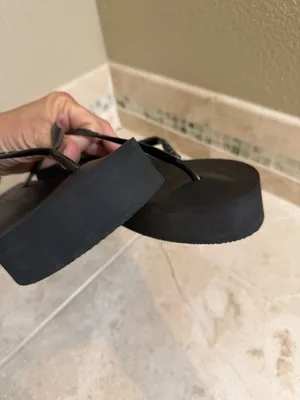 MALAVADOS Luxury Heeled Flip Flops Sandals Black Size 8 thumbnail 9