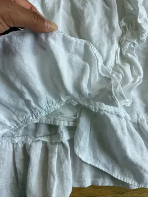 Dance & Marvel White Off-Shoulder Smocked Tunic with Ruffle Sleeves thumbnail 3
