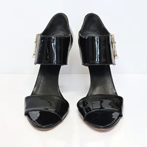 Gucci Black Patent Leather Ankle Cuff Sandal Heels Size 38.5 thumbnail 3