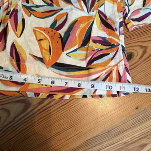 C&C California 100% Linen Wide Leg Pants Tropical Fruit‎ Flowy Beach Coastal LG thumbnail 9