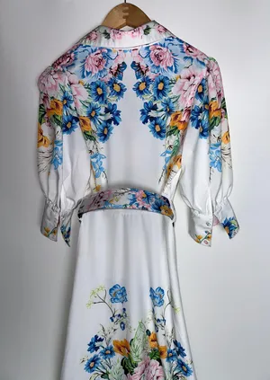 White Floral Maxi Dress Multiple thumbnail 7