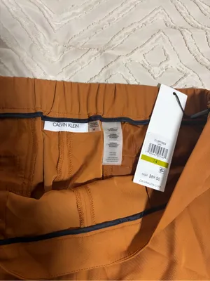 Calvin Klein Women's Straight Leg Pants in Rust Brown thumbnail 2
