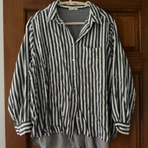 Jane and Delancey Button Up Shirt Women’s 1X Blue White Striped Beach Nautical thumbnail 1