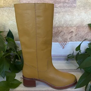 NEW Frye Women’s Camryn Leather Tall Pull-On Banana Knee-High Heel Boots Size 10 thumbnail 9