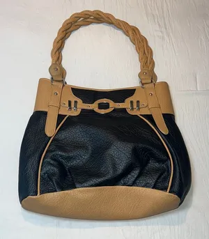 Rosetti Black and Tan Shoulder Bag with‎ Braided Handle thumbnail 1