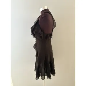 Storia Babydoll Dress Size S Black Ruffled Mini Witchy Goth Whimsy Feminine Y2K thumbnail 3