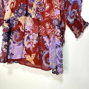 Anthropologie Maris Printed Long Sleeve Chiffon Mini Blouson Dress S thumbnail 4