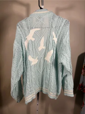 N89. Taylor Swift 1989 Pale Mint Cable-Knit Button Cardigan thumbnail 4