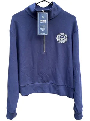 NWT EVEREVE X Lifetime 1/4 Zip Embroidered Logo Sweatshirt Navy Size XL thumbnail 1