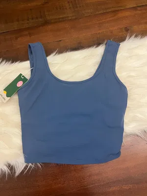 Halara Electric Blue U Neck Crossover Barre Ballet Tank Top Small NWT thumbnail 3
