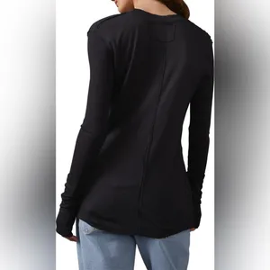 Free People Fresh and Clean Long Sleeve Tee in black Size Medium thumbnail 3