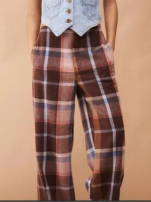 UO• High Rise Wide Leg Plaid Abby Brushed Flannel Grandpa Trousers• Sz 2 thumbnail 12