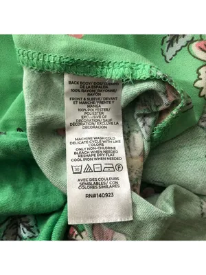 Ann Taylor Loft Floral Green Short Sleeve Blouse Lace Detail Womens Size L thumbnail 4
