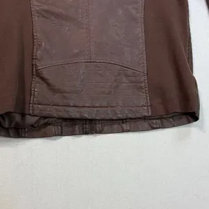 Sebby Collection Elegant Brown Faux Leather Jacket thumbnail 7