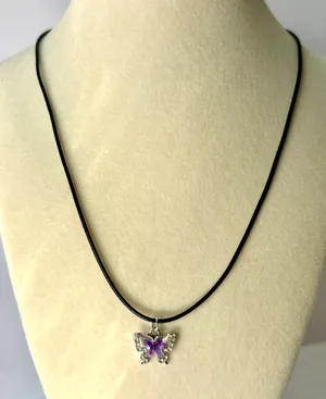 Purple Butterfly Necklace thumbnail 3