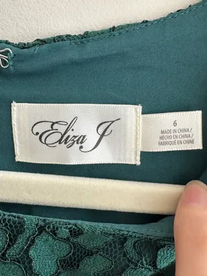 Eliza J Cold Shoulder Bell Sleeve Fit & Flare Lace Dress, Emerald Green, Size thumbnail 11