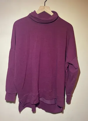 PINK Victoria's Secret Plum Purple Cowl Neck Sweatshirt Small Pullover thumbnail 1