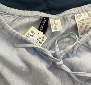 H&M blue linen shorts thumbnail 4