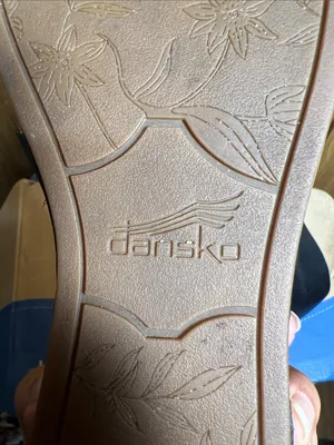 Dansko Black Leather Zigzag Triple-Band Wedge Slide thumbnail 8