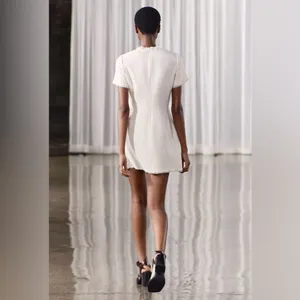 NWT❗️ZARA Elegant White Tweed Short Cutted Dress ZW Collection Mini Ivory Size M thumbnail 16