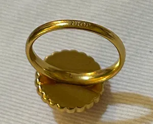Christian Dior Petit CD Baroque Ring Gold-Finish Metal, Pink Crystals Size L thumbnail 8