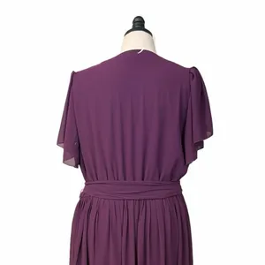 Baltic Born Maxi Dress 3XL Wrap V Neck Flutter Sleeve Belted Plum Purple Gown thumbnail 10