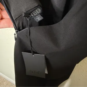 NWT‎ NBD Black Maxi Dress High Neck Lattice Cutout High Slit Womens Size S thumbnail 5