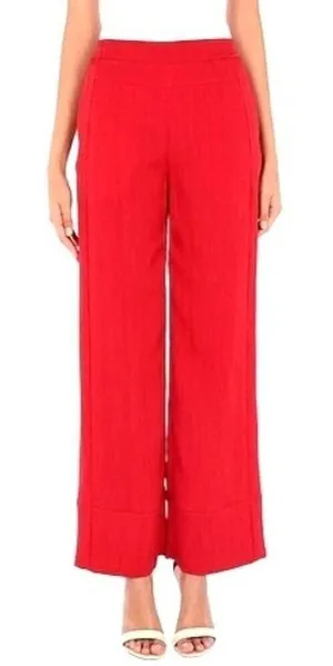 Palmer Harding Pants Women 2 Red‎ Crinkled Fabric Elastic Waist Silence Wide Leg thumbnail 1