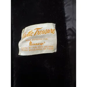 PENNEY’S - Vintage 60s Arctic Treasure Simulated Faux Black Fur, Fits Womens Sma thumbnail 5