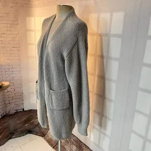 Maxxiii Collection Gray Long Knit Oversized Cardigan Sweater Size XL thumbnail 3