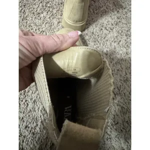 ZARA Beige Suede Chelsea Boots Platform Chunky Sole‎ Women Size 9 thumbnail 5